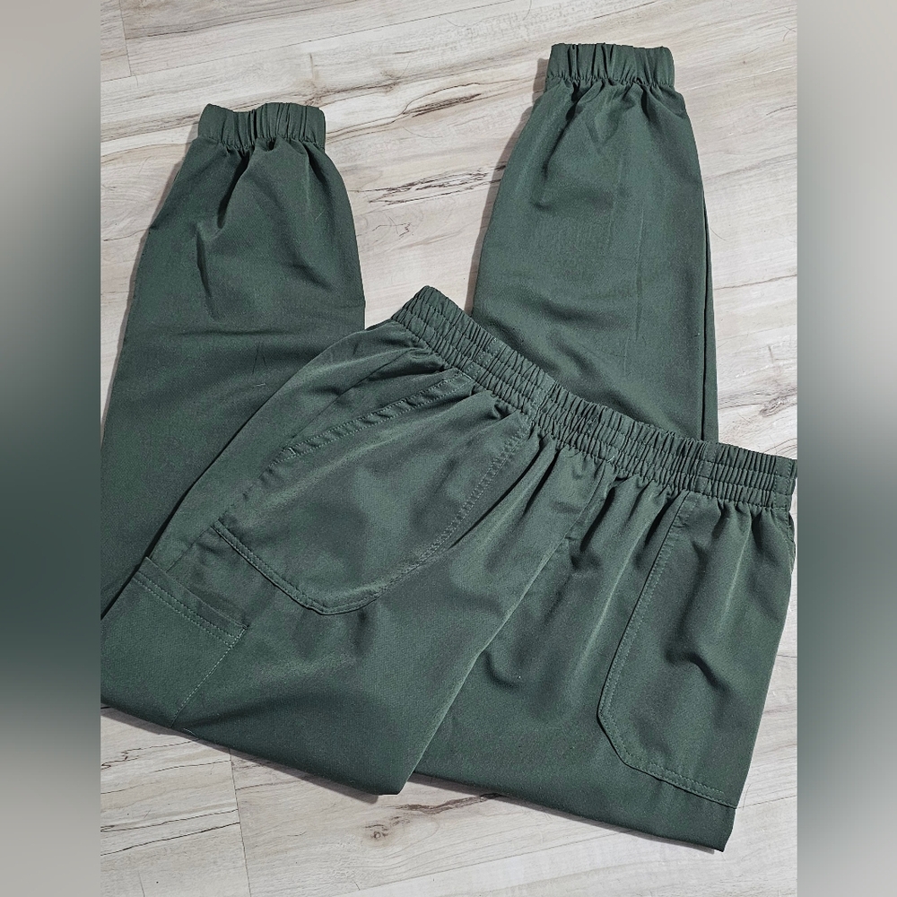 Karisma Thread Olive Green Cargo Jogger Pants Size L Elastic Waist
